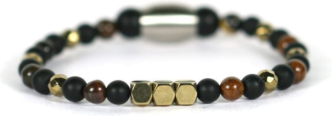 IbizaMen KIDS - pyrite blokken tijgeroog 4mm - 16cm