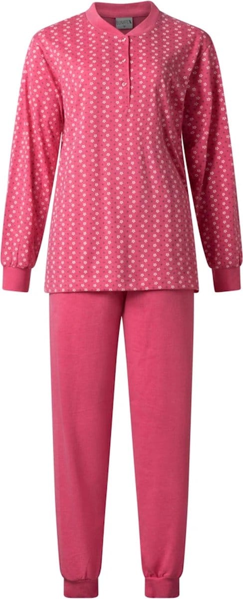 Lunatex dames pyjama - maat L - Porto daisy - fuchsia