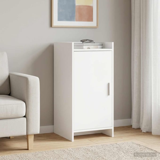 vidaXL - Dressoir - Wit - 40 - x - 36 - x - 80 - cm - Bewerkt - hout