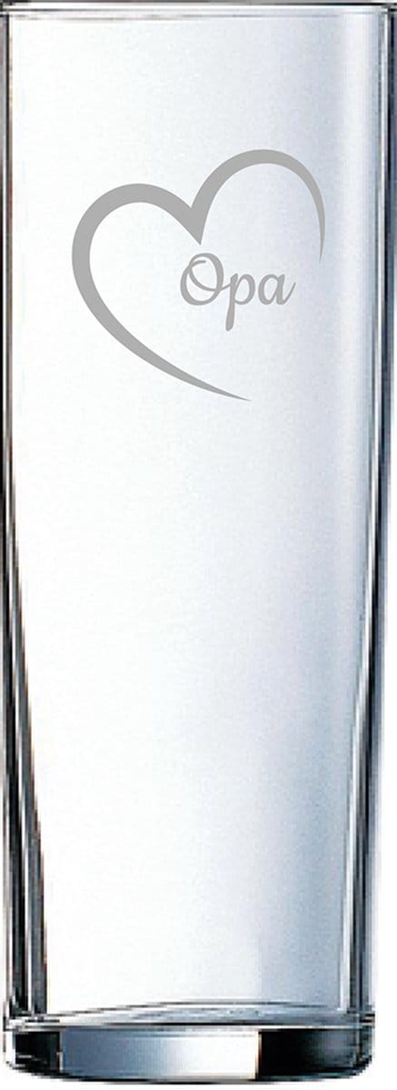 Gegraveerde longdrinkglas 31cl Opa met hartje