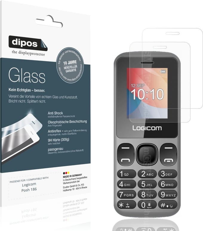 dipos – 2x Matte Pantserfolie geschikt voor Logicom Posh 186 | 9H Screenprotector