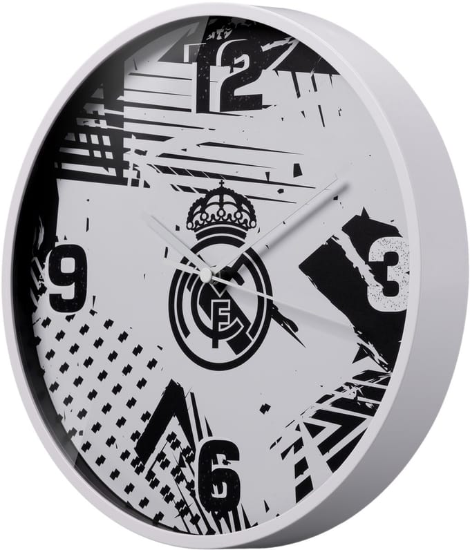 Real Madrid Wandklok - Funky - 25 Cm - Zwart/Wit