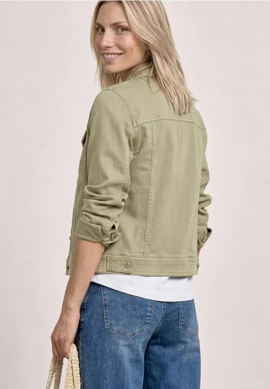 Denim jack in een gekleurde denim look