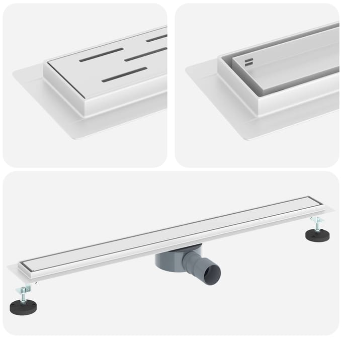 vidaXL - Doucheafvoer - 2-in-1 - met - 360° - Sifon - zilver - 80 - cm