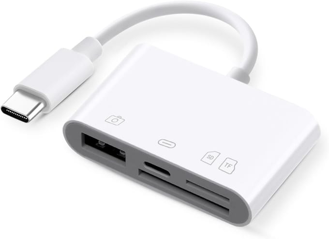 SAVI® Sd Kaart Lezer - SD-kaart - SD-kaartlezer USB-C - Wit - ‎18cm x 8cm x 2cm