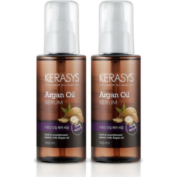 Kerasys Natural Recipe Huile Sérum Cheveux à l'Argan 100ml 2pcs white