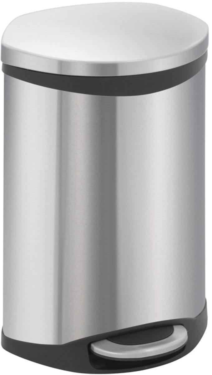 EKO - Shell Bin pedaalemmer 10 liter - Stainless steel Plastic - mat RVS - Prullenbak