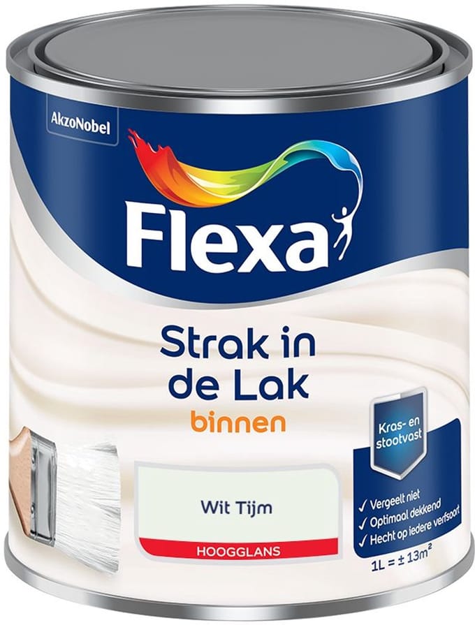 Flexa - Strak In De Lak Binnenlak Hoogglans - Wit Tijm - Mengverf - 1 L