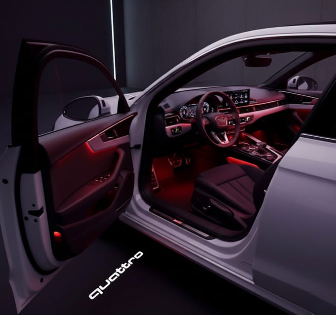 Instapverlichting Geschikt voor Audi – Quattro Logo – LED Deurverlichting – Set van 2 – Plug & Play