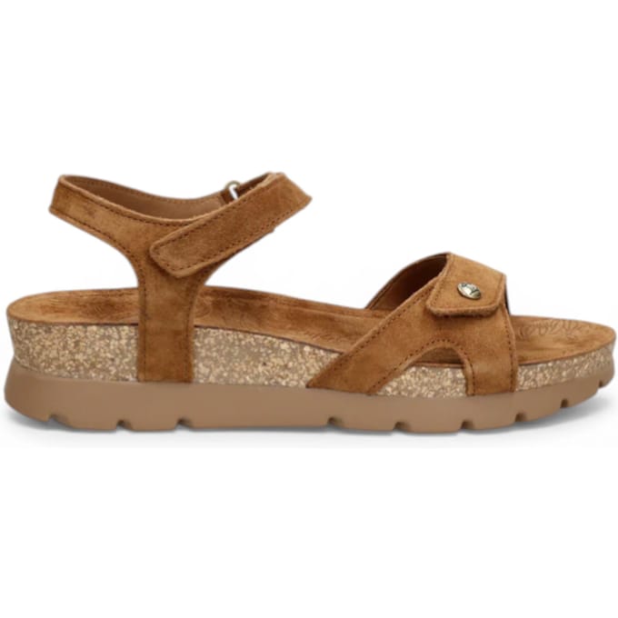 Panama Jack Dames Wedge Bark Bruine Suède Leren Platform Sandals - Sulia B26