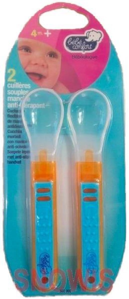 Bebe Confort - 2 Soepele lepels met anti-slip handvat - Turquoise