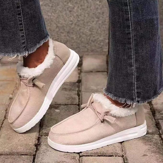 Mocassins en coton épais à semelle épaisse pour femmes 35 noir