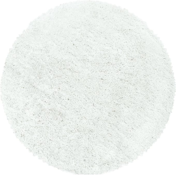 Flycarpets Luna Vloerkleed Rond - Wit - Hoogpolig - 120 cm