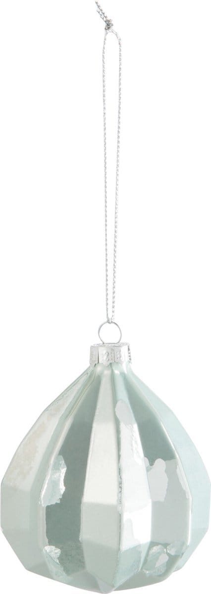 J-Line kerstbal Druppel - glas - antiek groen - 6 stuks