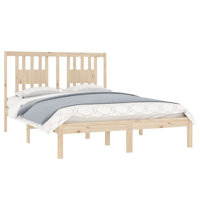 vidaXL - Bedframe - massief - hout - 135x190 - cm