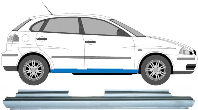 Volledige dorpel voor Seat Ibiza Cordoba 2002-2008 / Rechts