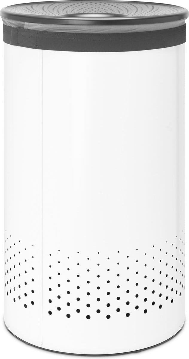 Brabantia Wasmand - met Deksel - 60 l - White / Dark Grey
