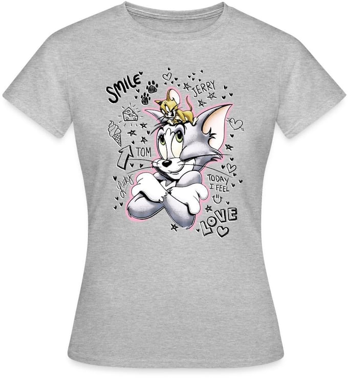 Tom En Jerry Vrienden Tekening T-Shirt Dames