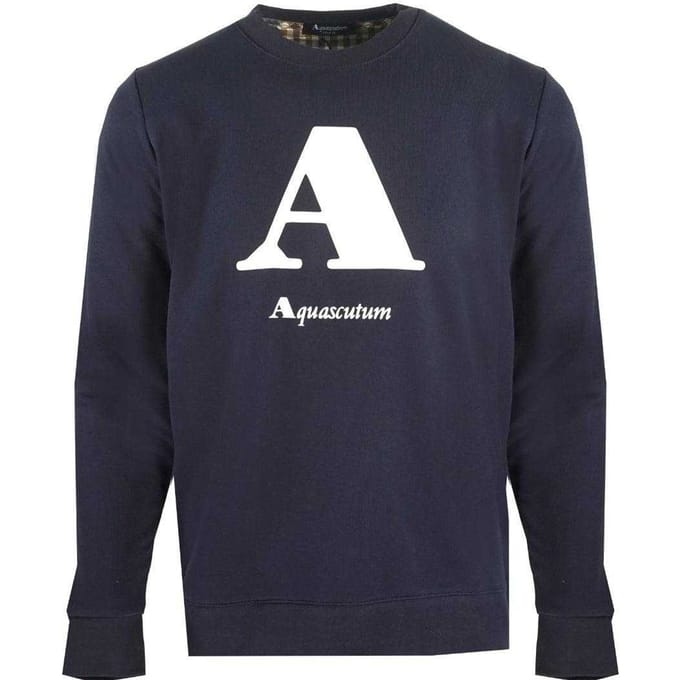Aquascutum Unisex Volwassenen Logo Sweatshirt (Marine)