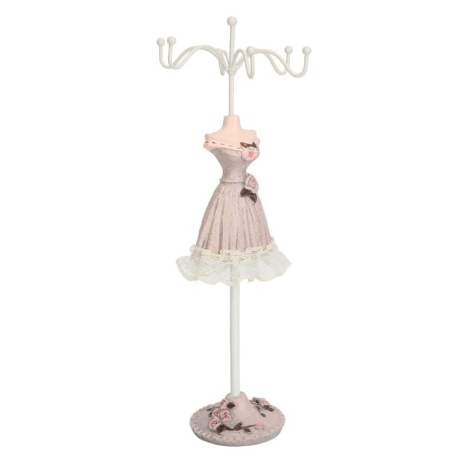 Mannequin Jurk Sieraden Display Standaard Model Jurk Oorbellen Ketting Sieraden Organizer Decoratief beige