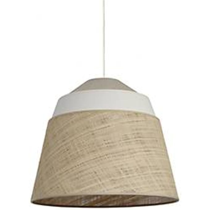 Plafondlamp AMALIA naturel/wit, rotan & textiel, Ø 38 cm, E27, zonder lamp, meet by Paperflow