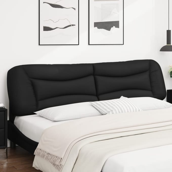 vidaXL - Hoofdbordkussen - "Hvar" - 200 - cm - kunstleer - zwart