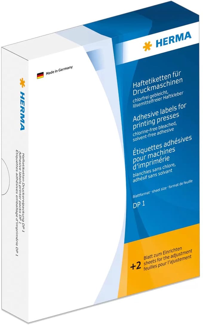 Hechtetiketten voor drukmachines, DP1, 22 x 32 mm, wit, permanent hechtend