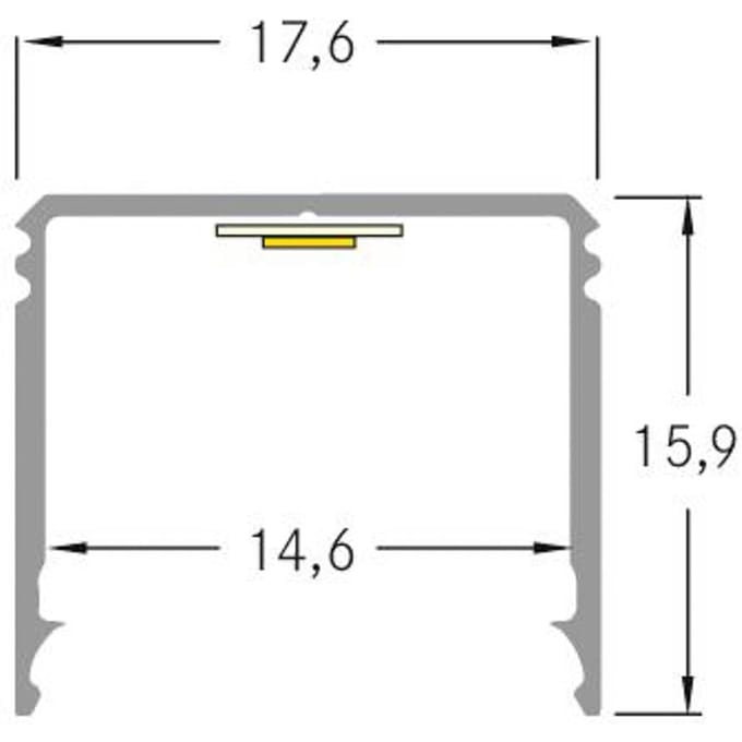 BRUMBERG One LED opbouwprofiel, aluminium, hoog, 3 meter