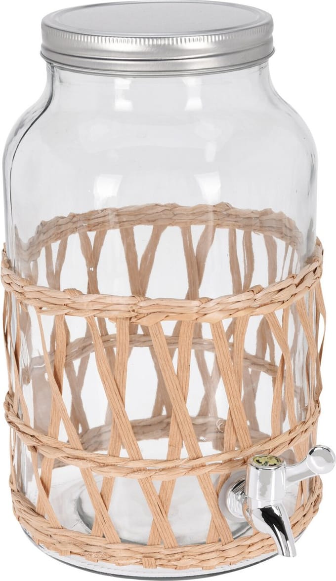 Excellent Houseware limonadetap/drankdispenser - 5,5 liter - rotan