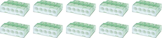 Lasklem - Primtex - 5 Polig - 0.2-2.5 mm2 - Wit - 10 Stuks