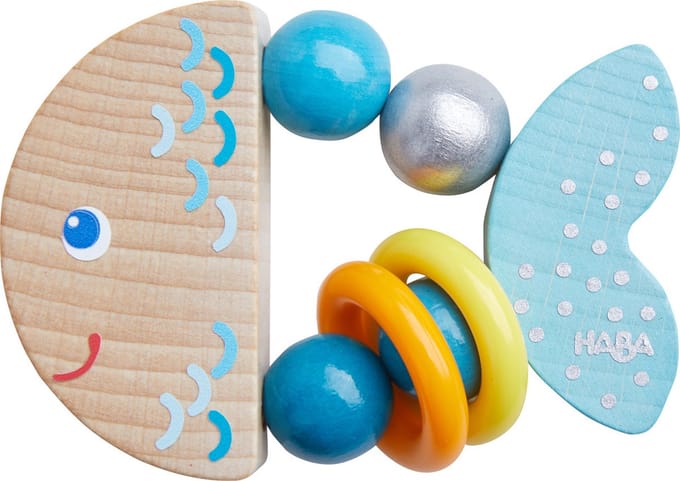 Haba Rammelaar Kleppervis 7 Cm Junior Hout Blauw