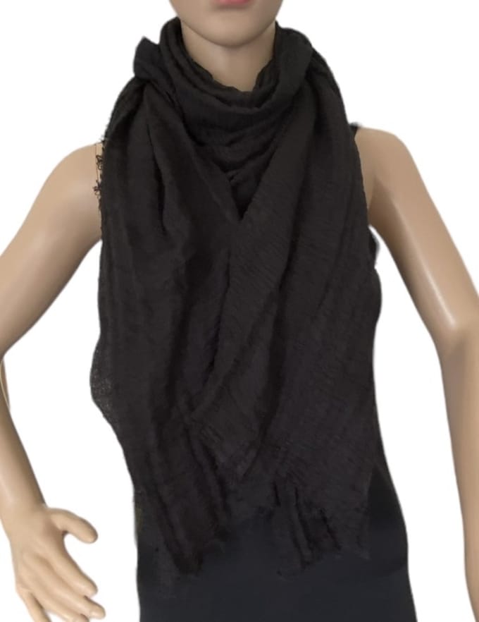 Dames effen kleur sjaal 20# BLACK