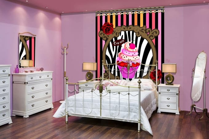 Cupcake Stripes Photo Wallcovering