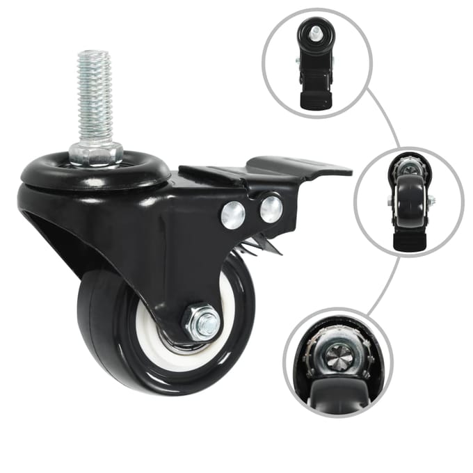 vidaXL - Zwenkwielen - 24 - st - met - remmen - 50 - mm