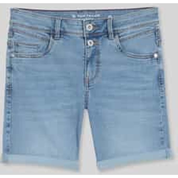 regular fit korte jeans met knoopdetail