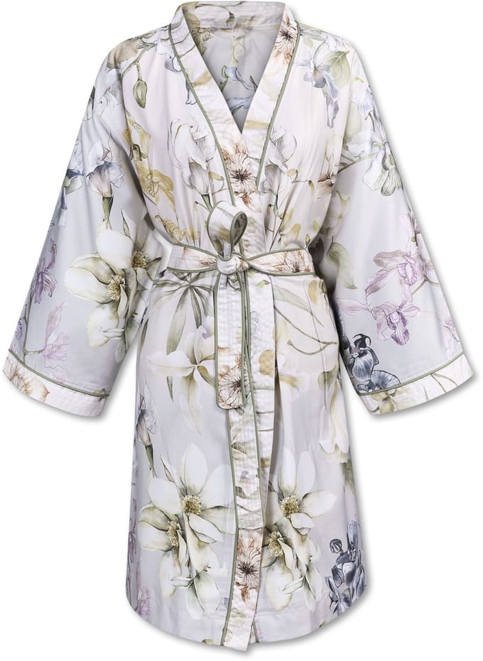 Kardol Branche Kimono Badjas - Grijs Groen - S/M