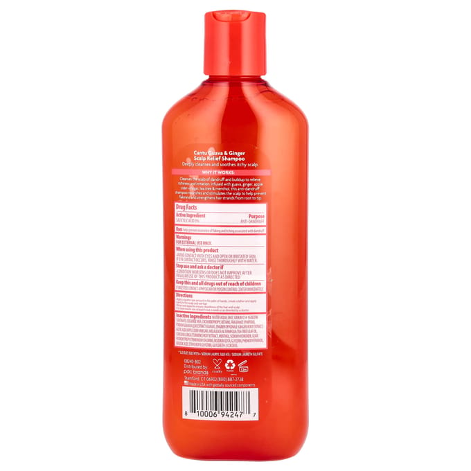 Cantu, Shampooing apaisant pour le cuir chevelu, goyave, 13,5 fl oz (400 ml) red