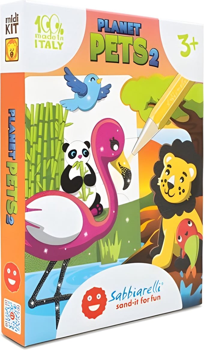 Sabbiarelli zandschilderen set - creatieve dieren knutselset voor kinderen.