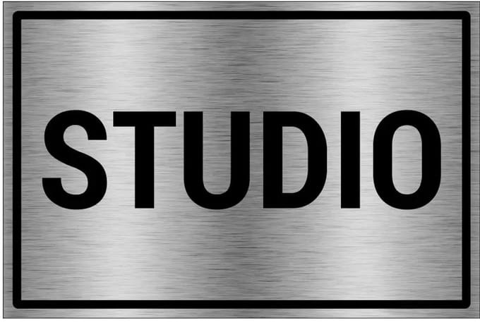 Studio bord - gecoat brushed aluminium - grijs zwart | 60 x 40 cm