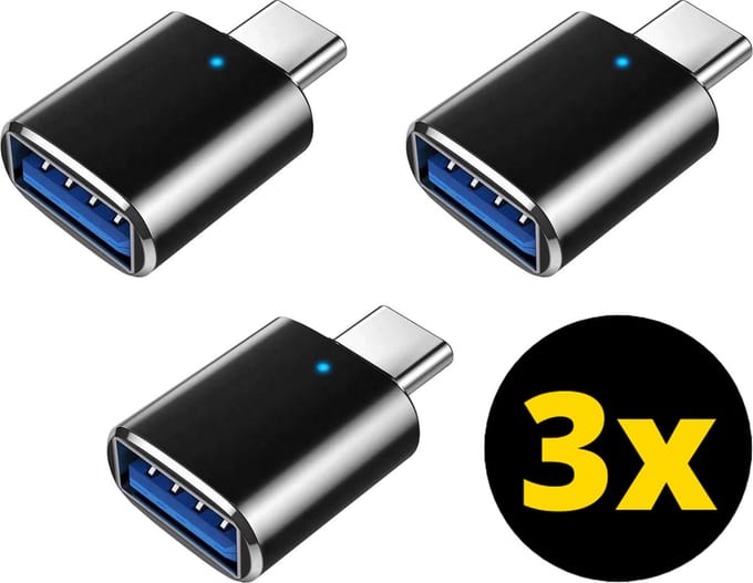 ThunderGold 3x USB C naar USB A Adapter - USB C naar USB Adapter - USB C naar USB A Converter - USB C naar USB A Female