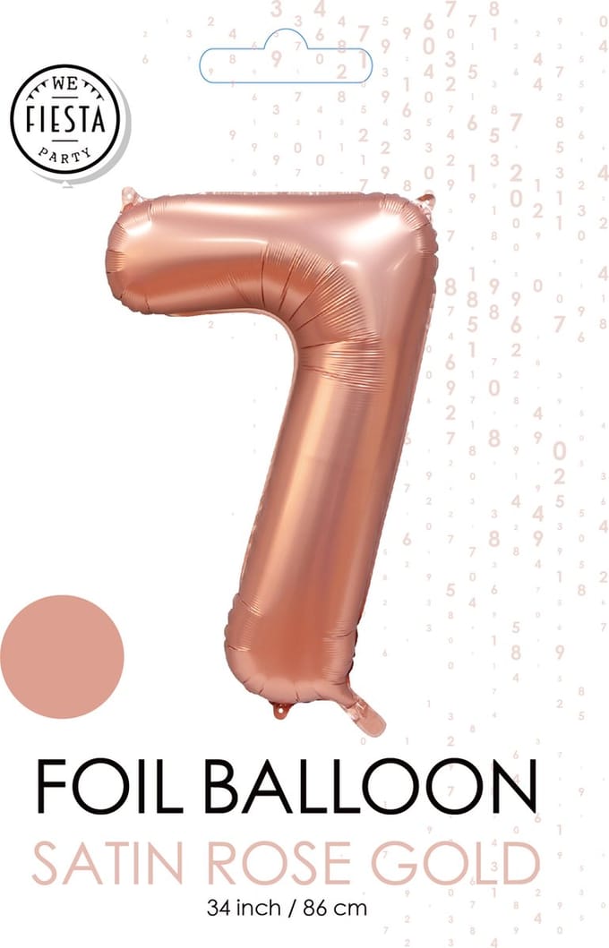 folieballon cijfer 7 mat goud metallic
