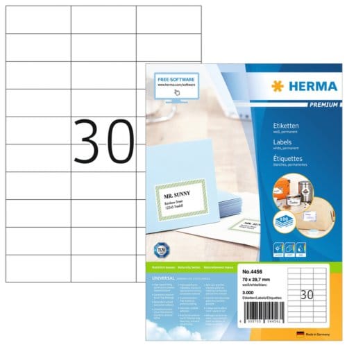 Herma printeretiketten Labels white 70x29,7 SuperPrint 3000 pcs.