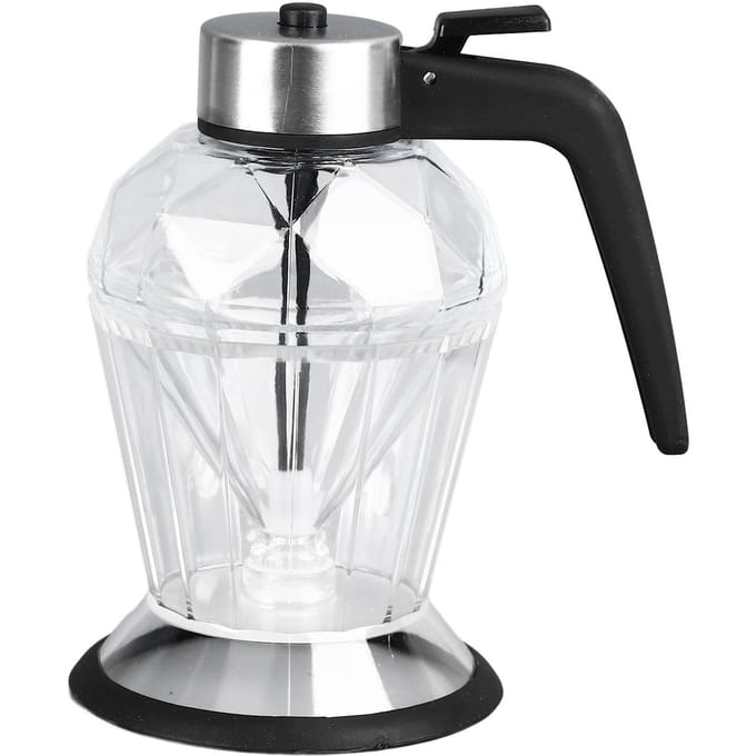 Honing Siroop Dispenser met Standaard Multifunctionele Honingpot Helder Glas Honing Container met Lepel L white