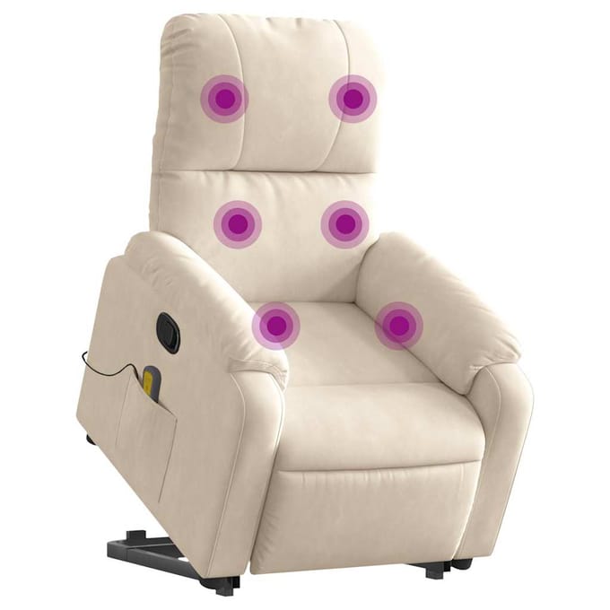 vidaXL - Sta-op-massagestoel - verstelbaar - microvezelstof - beige
