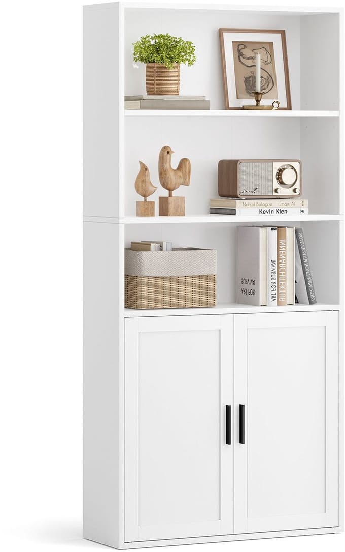 Boekenkast - Staand met Meerdere Ebenen - Wolkwit - 24 x 60 x 145,9 cm