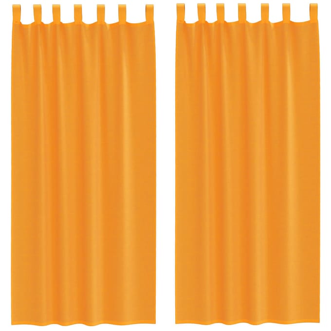 vidaXL - Gordijnen - met - lussen - 2 - st - 140x245 - cm - oranje