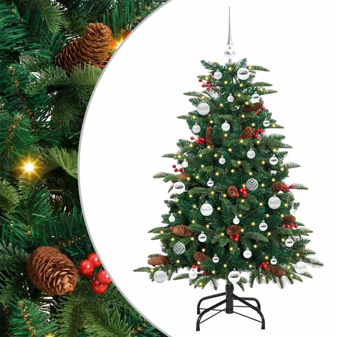 vidaXL - Kunstkerstboom - Groen - 150 - cm - PVC - en - Metaal - en - Plastic