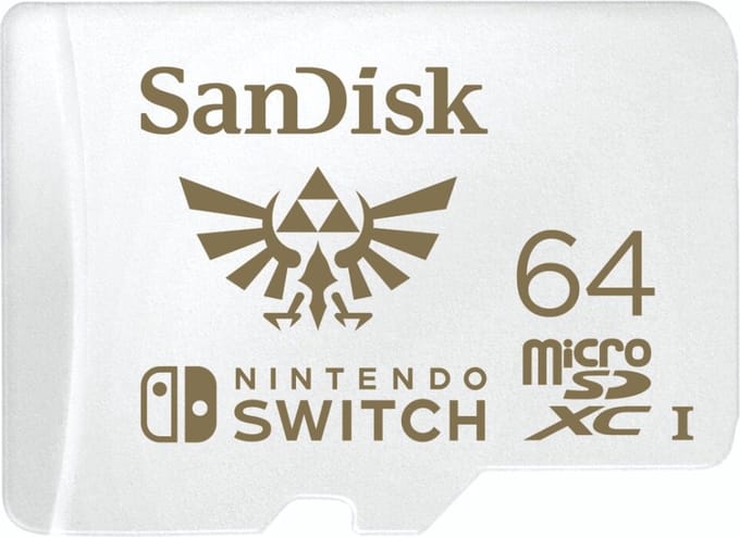 SanDisk Memory Card MicroSDXC UHS-I Class 3-Hyrule Crest 64GB (Diversen) Gebruikt