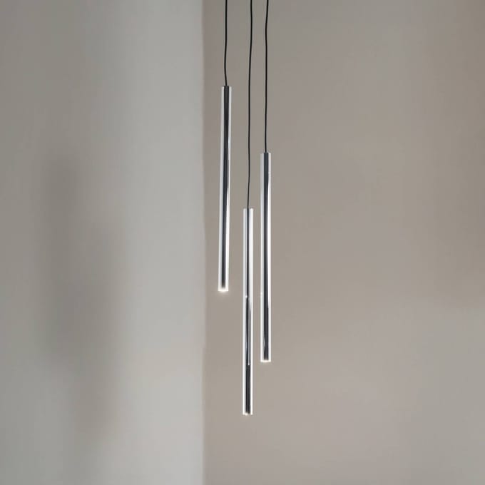 Sigma Sopel Lux 3 Hanglamp - 3 Zilveren Buizen, Modern Design