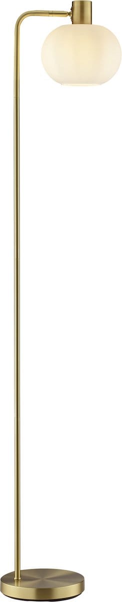 Brilliant Fanny - Vloerlamp - E27 max 1x20W - Geborsteld messing/Wit